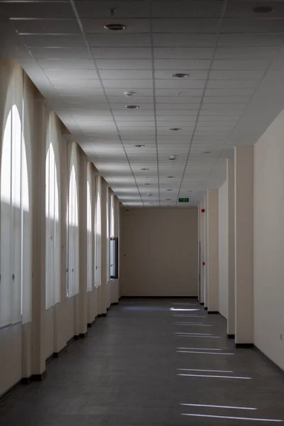 Building corridor with White suspended ceiling in Turkey