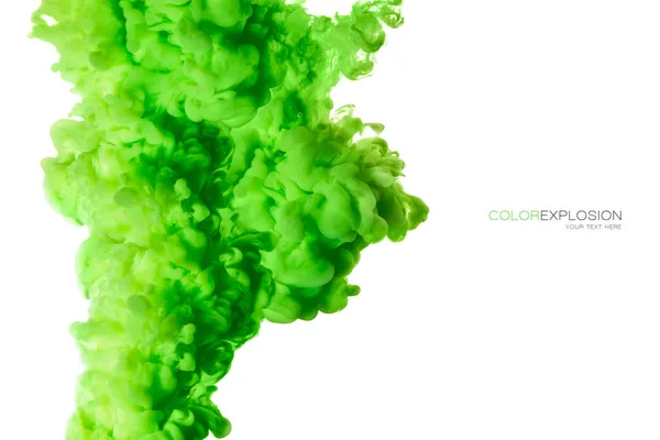 Zbliżenie Kolorowe Zielonym Akrylowe Wodzie Białym Miejsca Kopiowania Tle Streszczenie — Zdjęcie stockowe