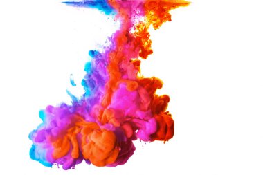 Rainbow su akrilik mürekkep. renk patlaması