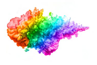 Rainbow su akrilik mürekkep. renk patlaması