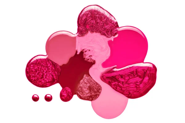Artistieke mix van rood roze en Crimson nagellak — Stockfoto