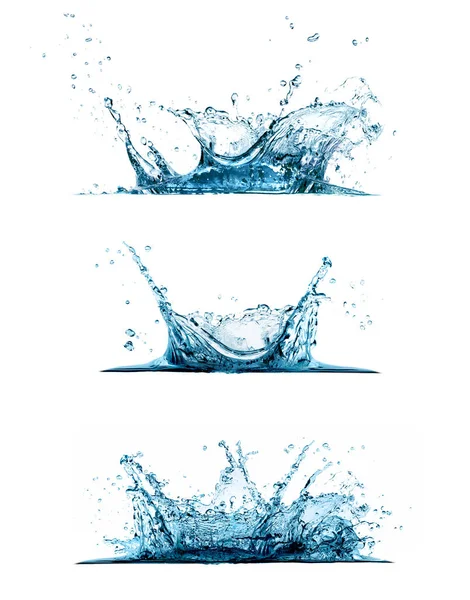 Wasserspritzer Set isoliert auf weißem Hintergrund — Stockfoto