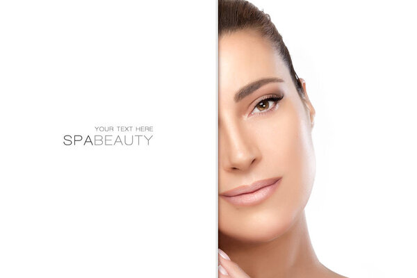 Natural young woman half face. Spa Beauty Concept