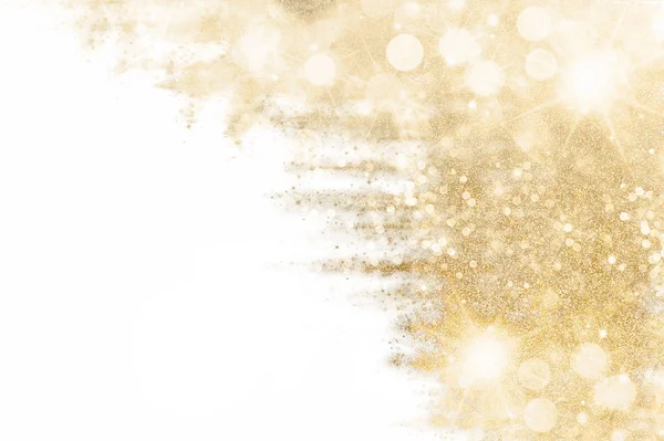 Festive shiny sparkles and twinkling bokeh. Golden glittering ba — Stock Photo, Image