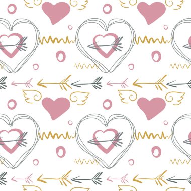 Vector seamless pattern on the theme of Valentine's Day clipart