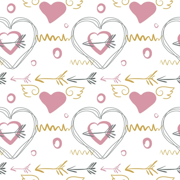 Vector seamless pattern on the theme of Valentine's Day — Stock Vector