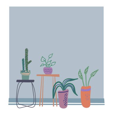 Ev bitkileri ile vektör illüstrasyon