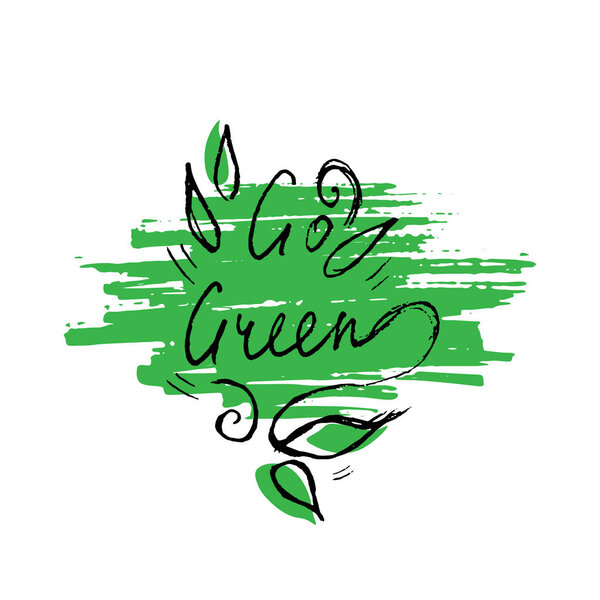 Перейти зеленая концепция с ручной буквы и гранж текстуры
