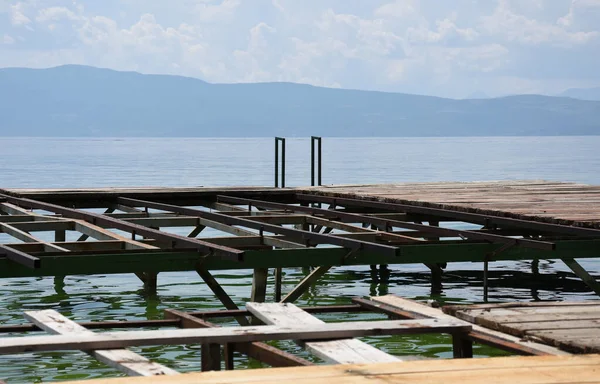 Altes Dock Ohrid See — Stockfoto