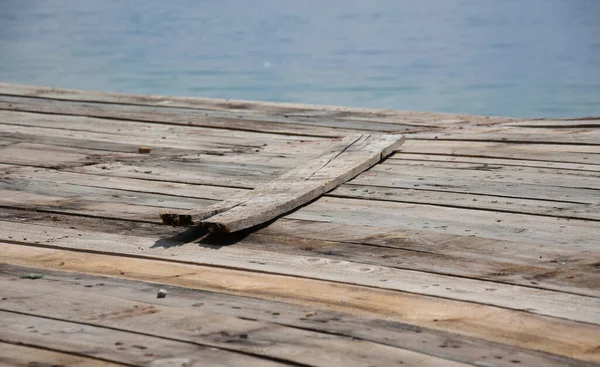 Old dock in lake ohrid