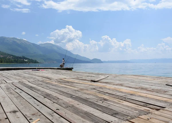 Altes Dock Ohrid See — Stockfoto