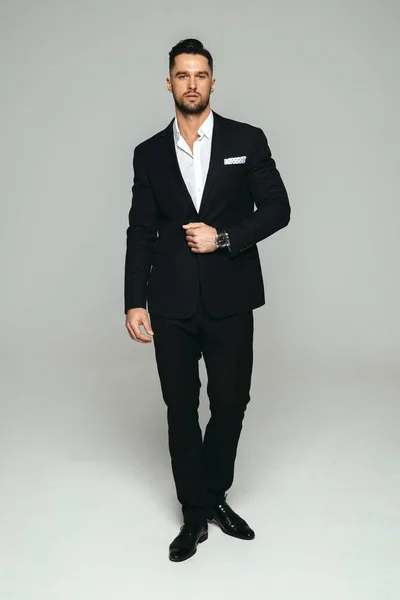 Handsome Man Black Suit — Stock Photo, Image