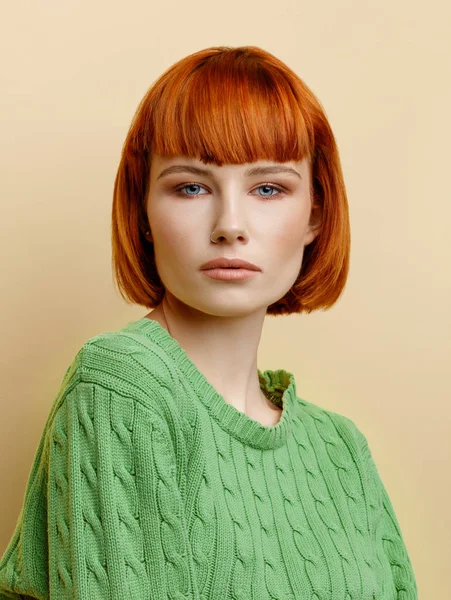 Beauty Portrait Female Model Natural Skin Texture — Stock Photo, Image