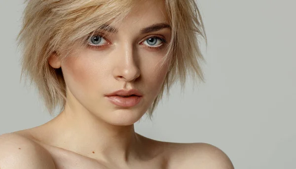 Beauty Portrait Female Face Natural Skin — Stock Photo, Image