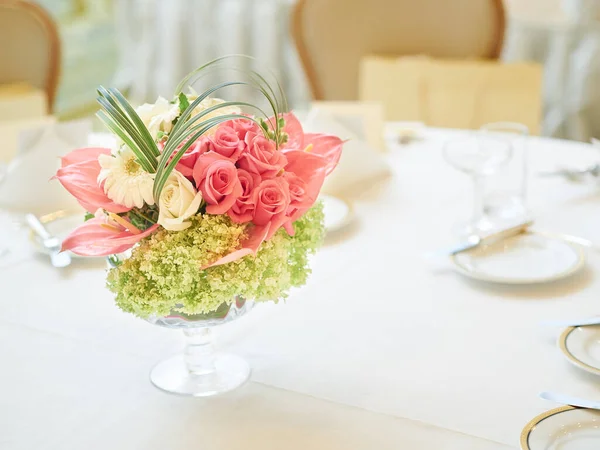 Flower arrangement for the wedding reception tables