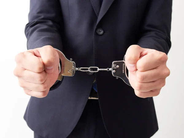 Japanese Male Businessman Being Arrested — Stock Photo, Image
