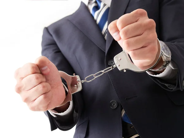 Japanese Male Businessman Being Arrested Royalty Free Stock Images