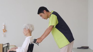 Asian caregiver tired from work