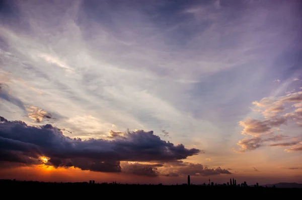 Sunset View i Kuala Lumpur City från Bukit Ampang, Kuala Lumpur, Malaysia. — Stockfoto