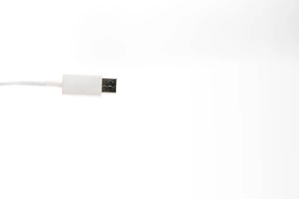 Conector de cabo USB tipo C em fundo branco . — Fotografia de Stock