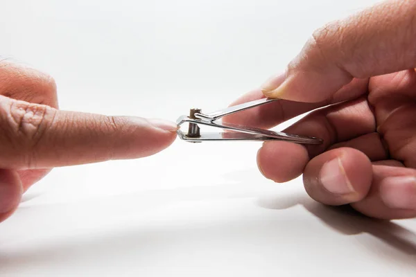 Cortadores Unhas Aço Isolados Fundo Branco — Fotografia de Stock