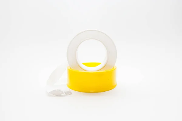 Sealing tape for threaded connections on white background — Stock Photo, Image