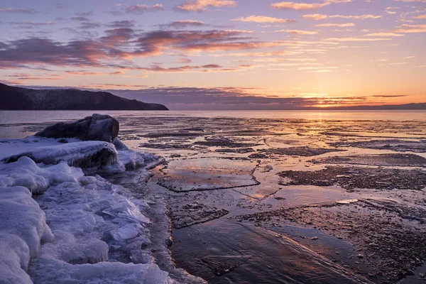 Amanecer Lago Baikal Invierno —  Fotos de Stock