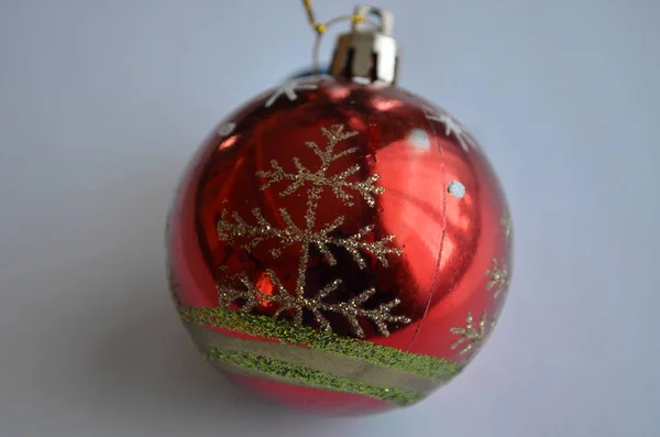 Red Bright Christmas Tree Toy — Stock Photo, Image