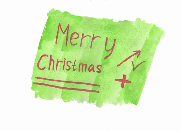 Bright Watercolor Inscription Christmas — Stock Photo, Image