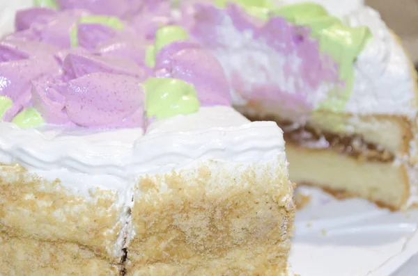 delicious, bright cake, closeup