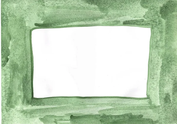 Groene Aquarel Frame Illustratie — Stockfoto