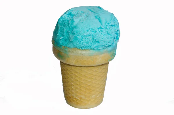 Blue Ice Cream Witte Achtergrond — Stockfoto