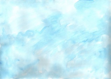 Açık mavi suluboya arka plan, illüstrasyon