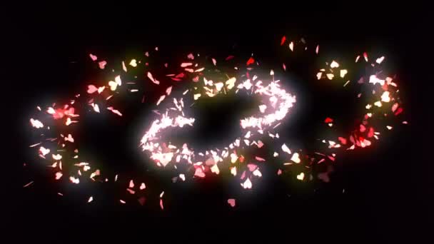 Heart Confetti Reveal — Stock Video