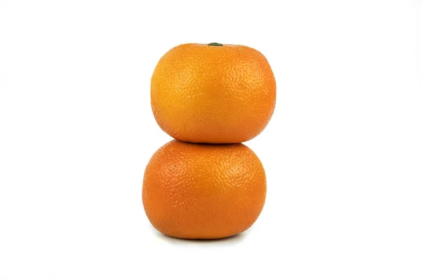Double Oranges Fruit Isolated White Background — Stock Photo, Image