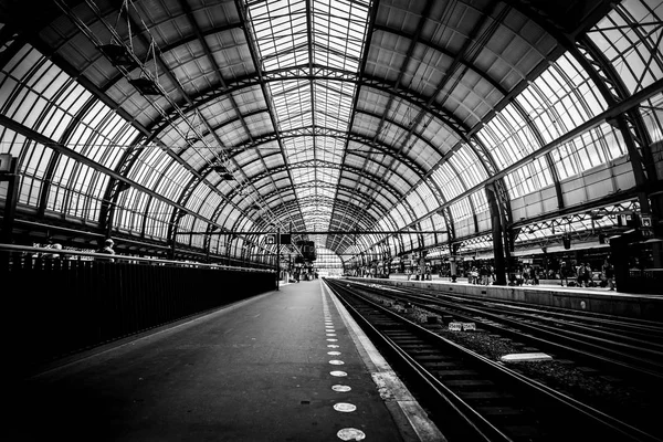 Platforms Amsterdam Train Station Amsterdam Central Station Centraal Station Netherlands — Stock Photo, Image
