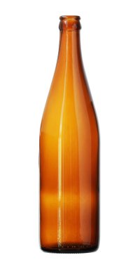 Konik boyun Brown cam şişe beyaz arka plan üzerinde izole