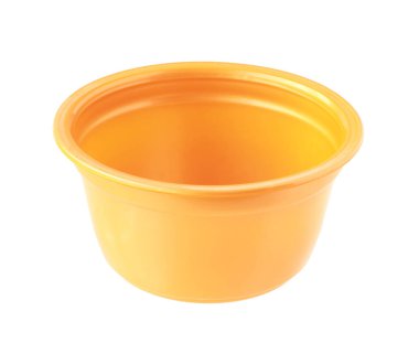 Plastik kap kapak turuncu renk beyaz arka plan üzerinde izole.