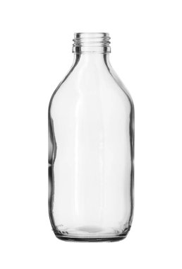 Beyaz arka plan üzerinde izole şişman cam şişe