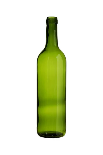 分離されたグリーン ワイン ボトル ホワイト バック グラウンド クリッピング — ストック写真