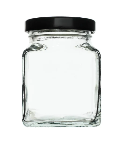 Кубическая Форма Стеклянная Бутылка Изолированы Белом Фоне — стоковое фото