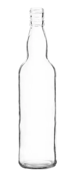 Eenvoudige Glazen Fles Geïsoleerd Witte Achtergrond — Stockfoto
