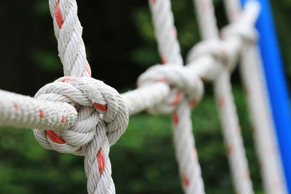 Knots Climbing Net Playground Close View — Stock Photo, Image