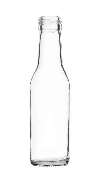 Pequeña Botella Vidrio Simple Aislada Sobre Fondo Blanco — Foto de Stock
