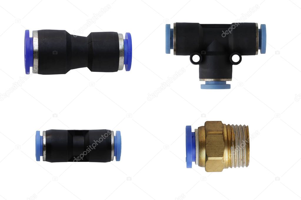 Pneumatic Fittings isolated on white background