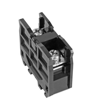 Basit elektrik beyaz arka plan üzerinde izole Terminal