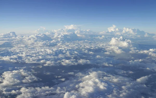 Nuvem Bagunçada Bonita Vista Avião — Fotografia de Stock