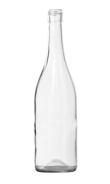 Duidelijke Wijn Fles Geïsoleerd Witte Achtergrond Uitknippaden — Stockfoto