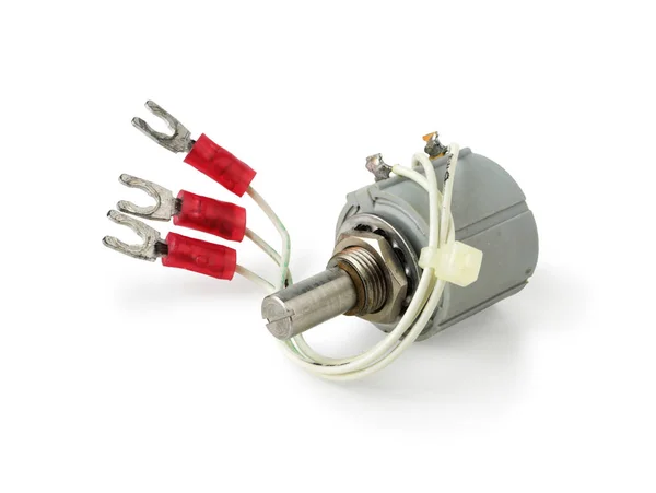 Variabel Resistor Potentiometer Isolerad Vit Bakgrund Urklippsbana — Stockfoto