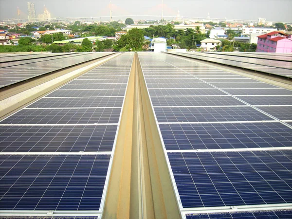 Large Solar PV Rooftop System Suspension Bridge background